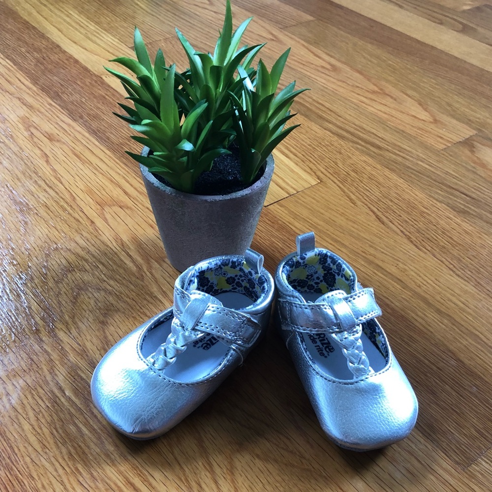 Baby Girls Silver Dress Shoes